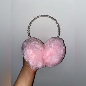 Pink fluffy earmuffs